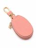 Litchi Textured Car Key Pouch Zipper Key Holder with Metal Buckle Pink Black Rose Red