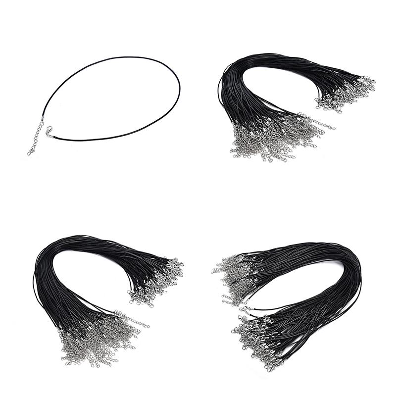 100pcs Wax Line Necklace Pendant Charms Cord Beads String Lobster Strap Rope DIY