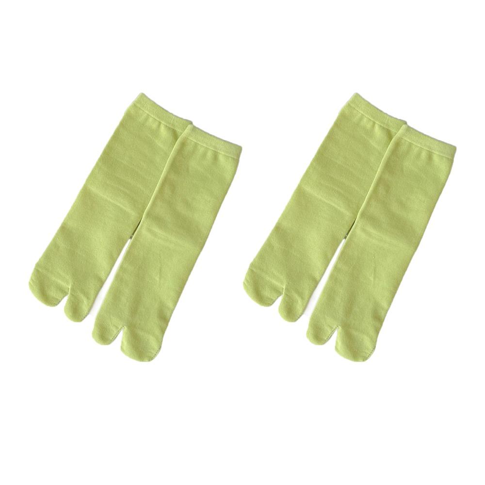 

2Pairs Candy Color Two Toed Cotton Socks Mid-calf Short Tube Socks Toe Separator Socks Summer жёлтый/зелёный
