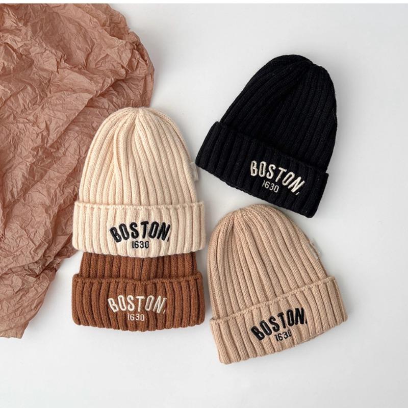 Children's Ear Caps Knitted Autumn and Winter Warm Boys and Girls Winter Windproof Versatile Pullover Baby Wool Hat