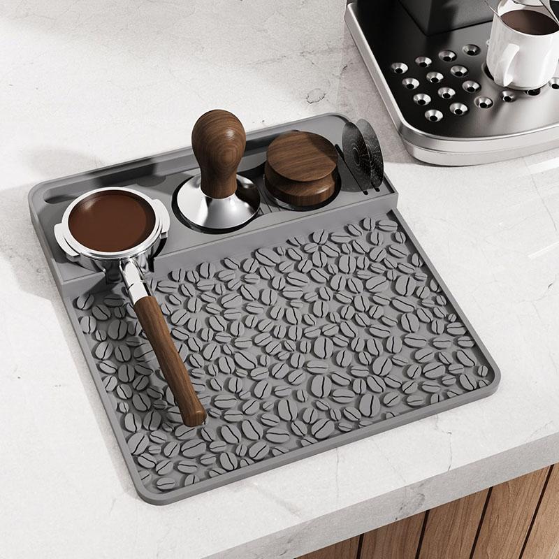 Silicone Coffee Tamping Mat Non-slip Espresso Tamper Mat Thickened Coffee Corner Mat Shockproof Countertop Barista Tamper Pad серый