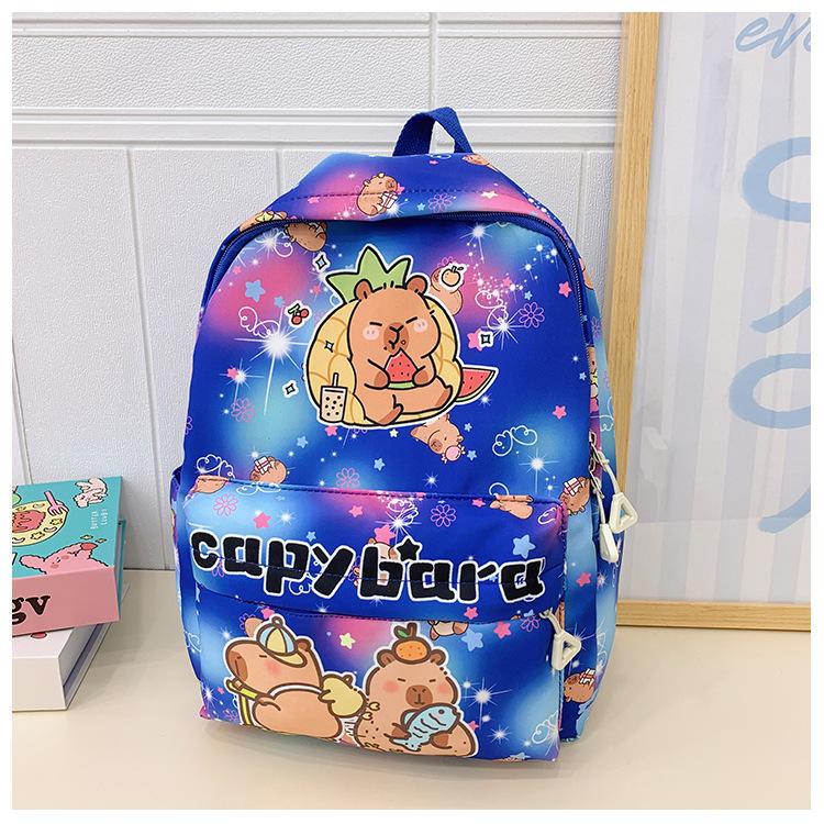 School Bag New School Bag Kapibara Cute Cartoon Bag Casual Snack Backpack