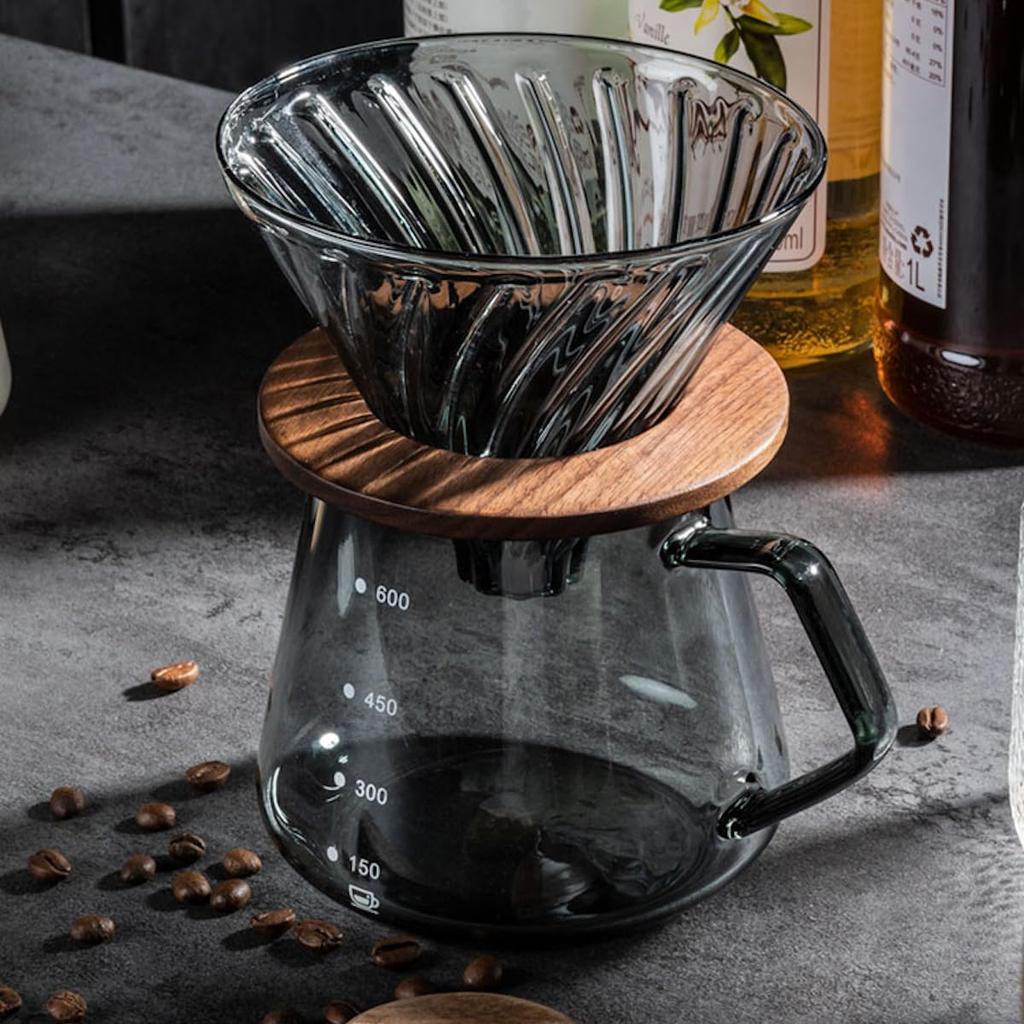 JIKANNOYA Coffee Pot, Break-Resistant, 450ml, Made of High Boron Silica Glass, Heat-Resistant, Heat-Stovetop, Cold-Resistant, with Handle, Coffee