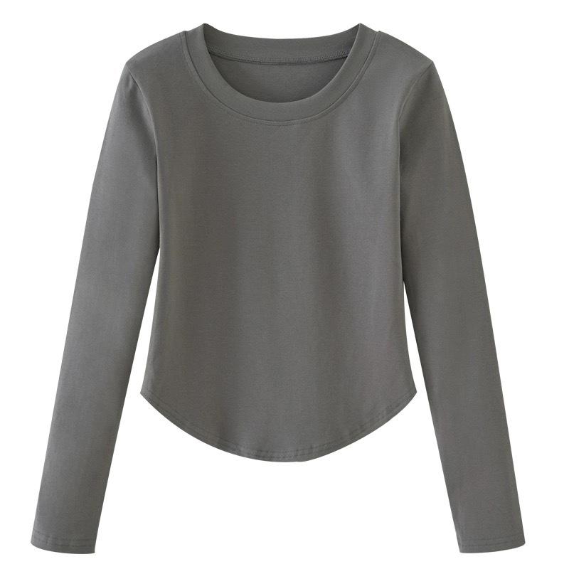 Women's Fleece Lined Base Layer Top for Autumn and Winter Long Sleeve T-Shirt Crew Neck Solid Color Elegant Versatile Slim Fit Warm Inner Wear