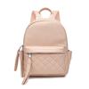 Quilted Mini Backpack with Top Handle Multiple Zipper Pockets Casual Lightweight Daypack for Women Daily Travel