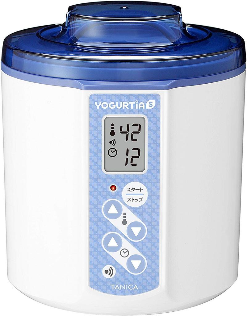 TANICA Yogurtia S Glass Container Set (Blue) with Temperature Control (25-70°C), Timer, and Buzzer, 1100ml, YS-01G-B
