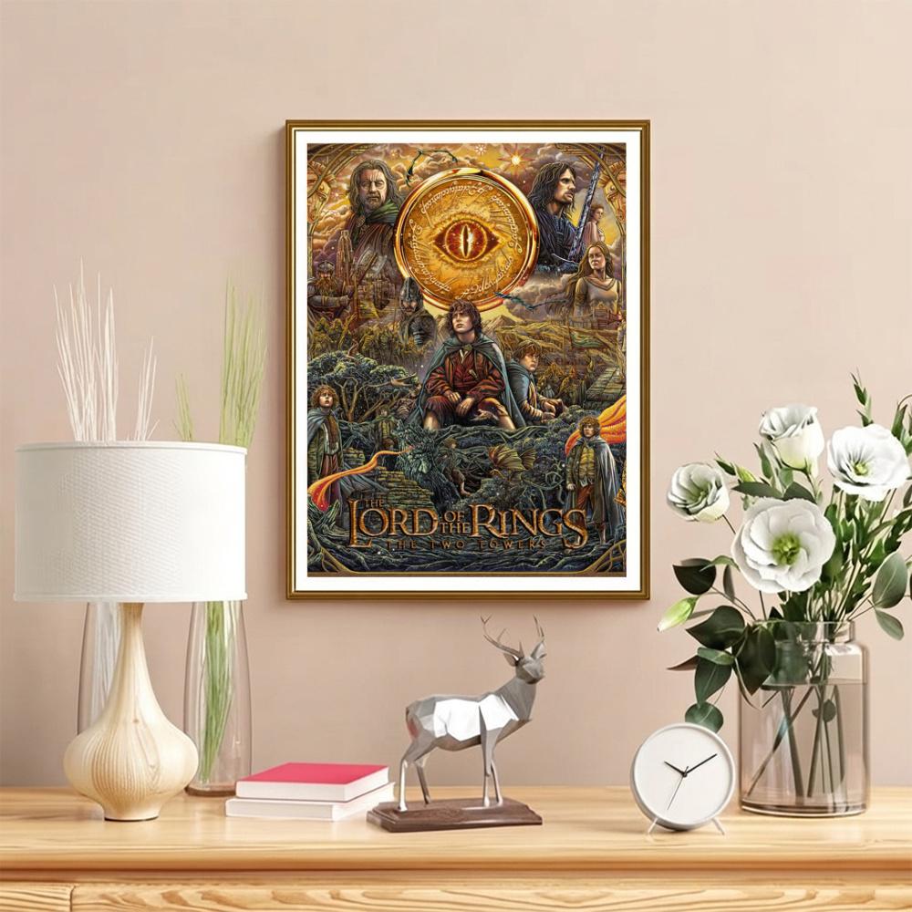 Hobbit Movie Poster 5D Diy Diamond Painting Round Diamond Mosaic Suitable For Beginners Diamond Painting Rhinestones Gift Frameless