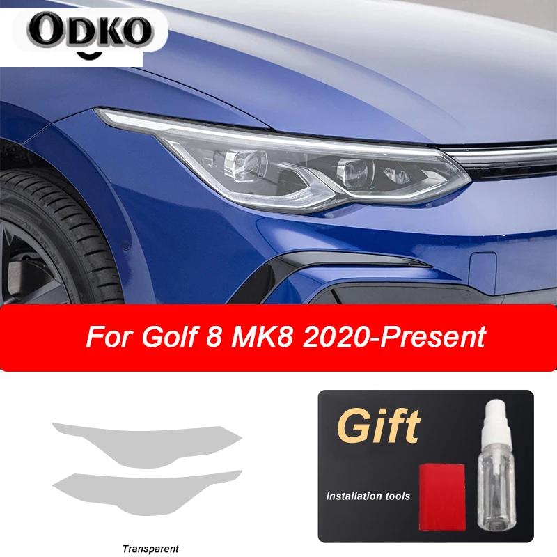 Car Headlight Tint Smoked Black Protective Film Transparent TPU Sticker For Volkswagen VW Golf 8 MK8 R Line GTI