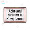 Halt Metall Zeichen Deutsch Achtung Warnschilder Gefahren bereich Warn plakate Vintage Metall Plakette Weißblech Wand dekorative