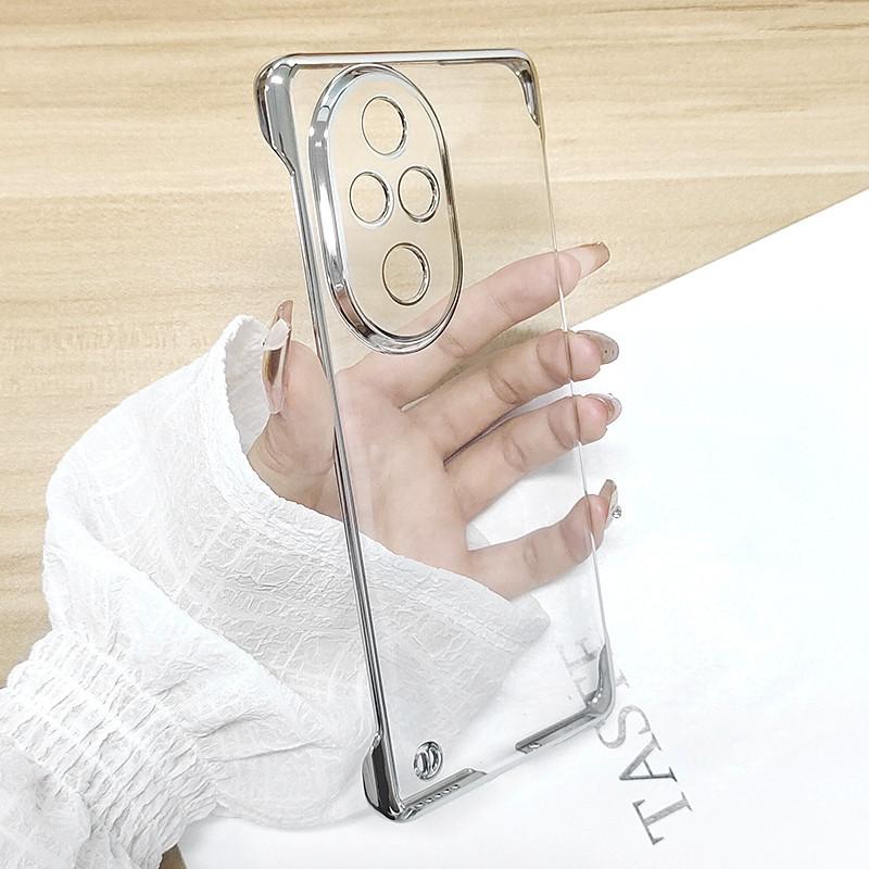 Plating No Borders Transparent Phone Case For Honor 200 Pro 200Pro Electroplated Clear Ultra Thin Clear Hard Back Bumper Cover