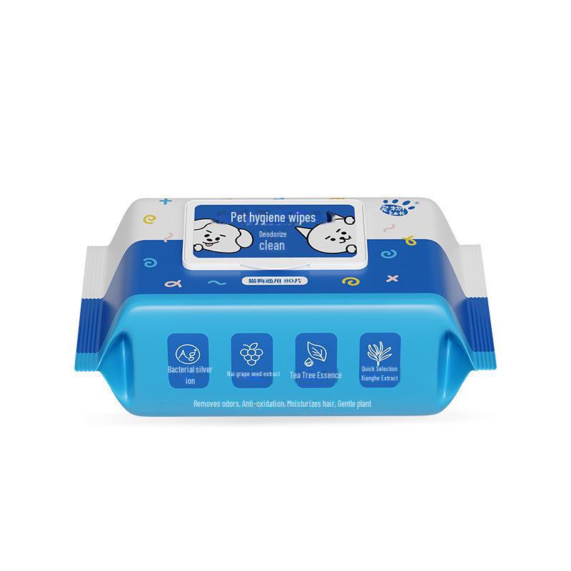 Pet President Disposable Pet Wipes - 80 Sheets for Dogs & Cats