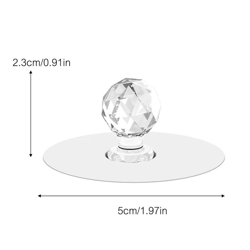 50/2pcs Transparent Crystal Door Knobs Cabinet Drawer Door Knobs Handles Self-adhesive Handle with Hook Function Door Wall Decor