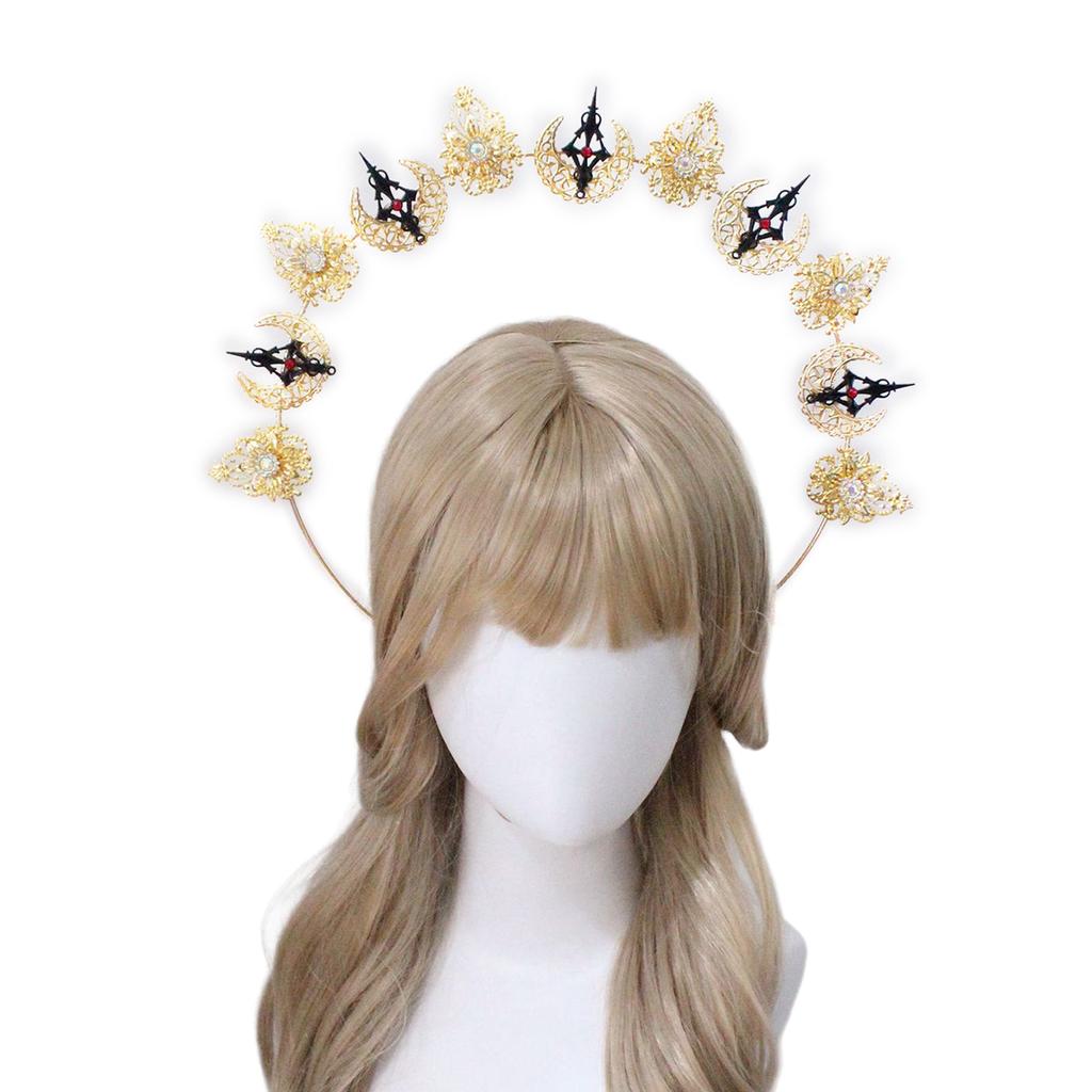 Mother of God Tiaras Crown Hairhoop Craft Bag Elegant Masquerade Cosplay Headband Women Church Headband Crownpiece Kits