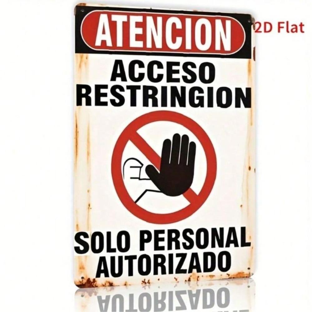 Vintage Prohibition Metal Poster, Hand Painted Spanish Text Sign for Bar Wall Decor