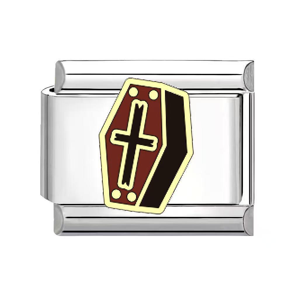 Unisex Gothic Modular Halloween Bracelet - Italian Spliced Titanium Steel Design