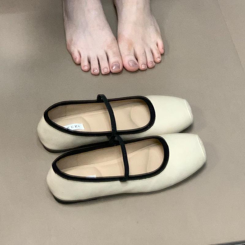 MUKEKe square head shallow mouth single shoes women's autumn 2025 autumn new niche design commuter temperament flat women's shoes