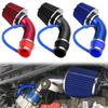 Car Universal 3" 76mm Air Filter & Cold Air Intake Pipe Turbo Induction Pipe Tube Kit With Air Filter Cone Aluminum Pipe Kit