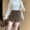 Petite Women's Autumn/Winter High Waist Corduroy Wide Leg Casual Shorts