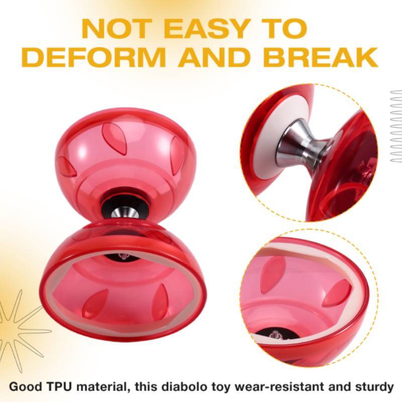 Traditional Plastic Diabolo With Triple Bearing For Kids And Seniors Educational Toy Set