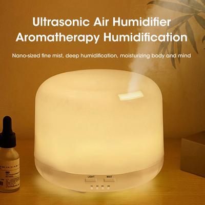 Humidificateur d'air 500 ml, diffuseur d'huiles essentielles et d'arômes avec veilleuses colorées, humidificateur USB, mini humidificateur