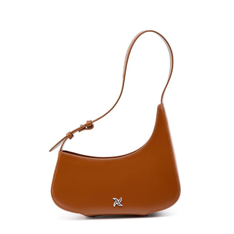 

Special Leather Design Kendou Same Half Moon Bag Minimalist Shoulder Underarm Bag Handbag коричневый