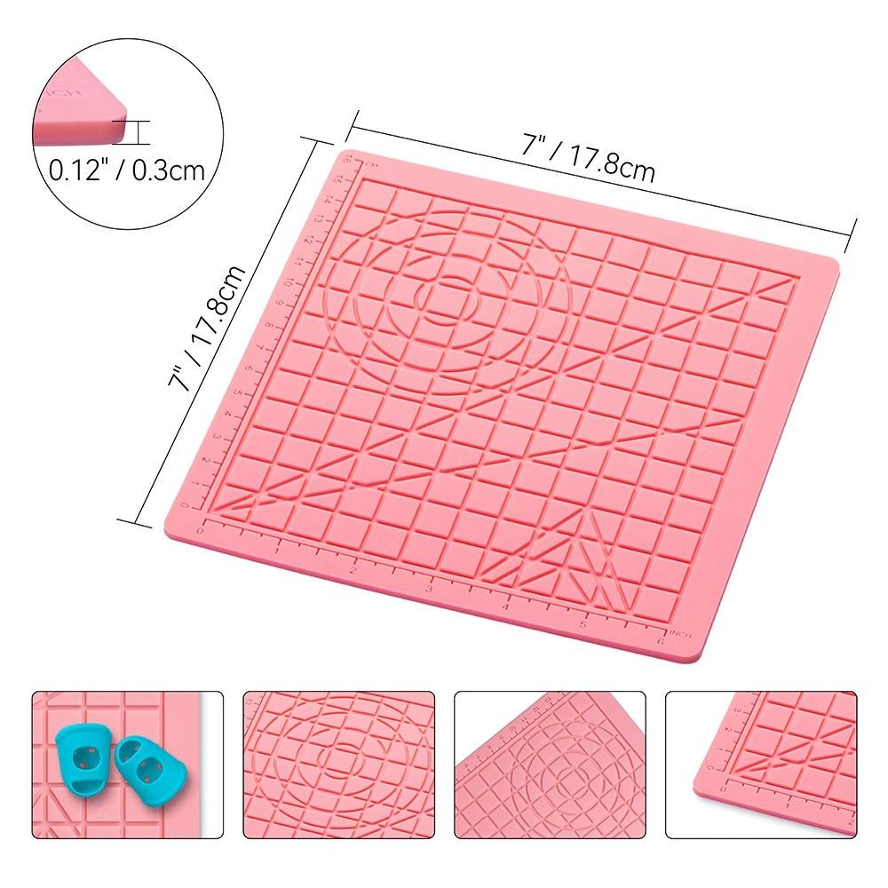 3D Printing Silicone Mat DIY With 2 Finger Protectors Template Drawing Tool Silicone Pad Drawing Tools for Kids Adults