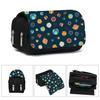 Pencil Case High Capacity Waterproof Double-layer Cartoon Flip Starry Sky Astronaut Pen Bag School