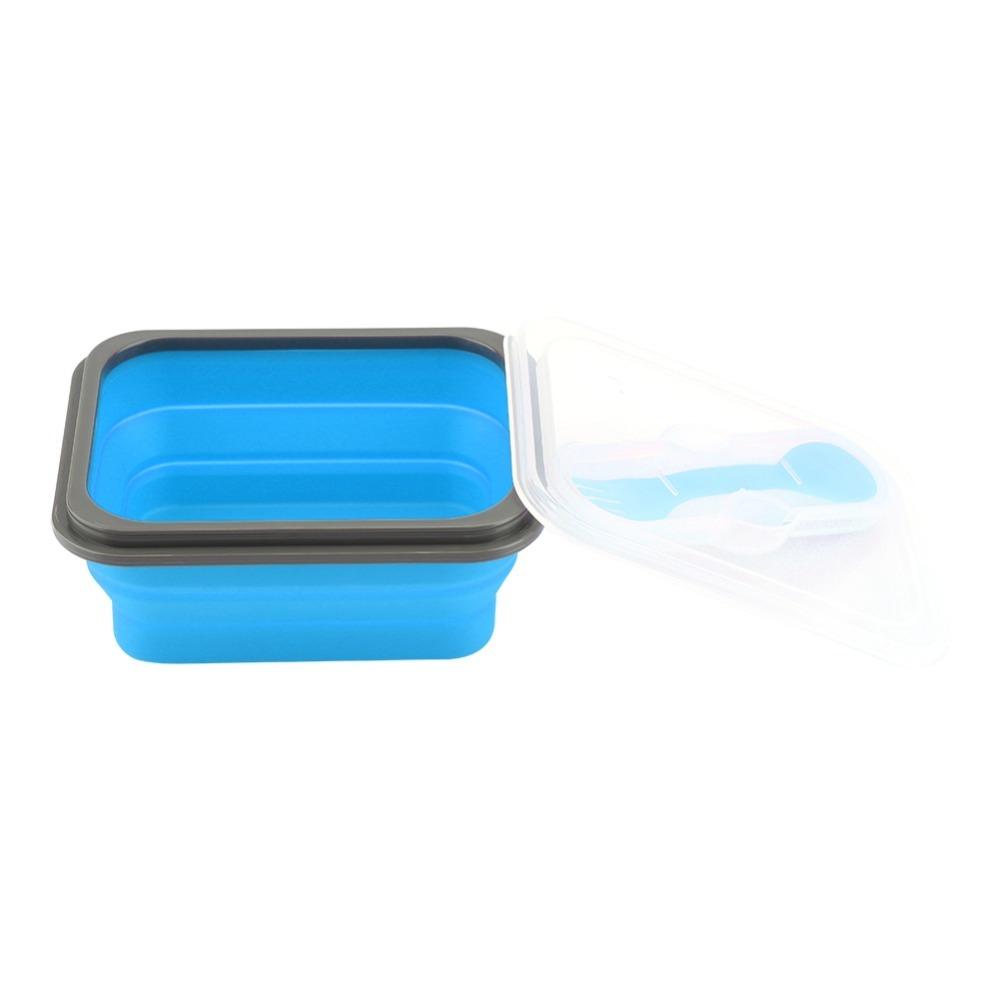 Silicone Collapsible Lunch Box 600ml Portable Storage Bowl  For Outdoor Travel