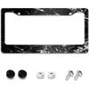 Hawaiian Blue Flowers License Plate Holder Frame Cover Beautiful Floral Car Accessories Stainless Aluminum Steel Auto Parts Car Tag Frame Decorative