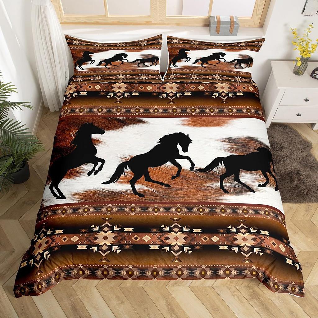 Flower Deer Head Three-Piece Quilt Cover 3D Digital Printing Bedding Set Bed Cover