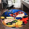 Miraculous Printed Round Rug Carpet Chair Rug Area Rug Entryway Doormats,for Office Chair Living Room Bedroom Kitchen Room.