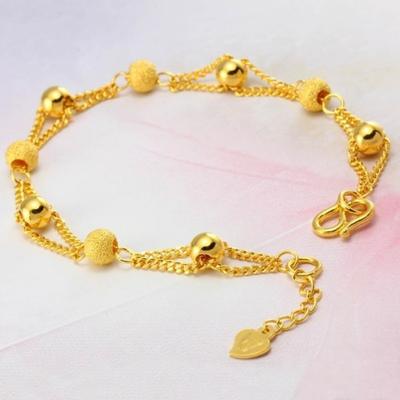 Bracelet Chaîne Rond Couleur Or Mode Pour Femmes Filles Nouveaux Bracelets à Petites Perles Bijoux de Fête de Luxe Cadeaux d'Anniversaire