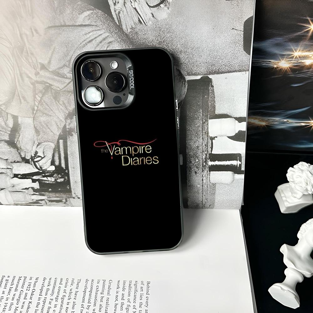 Custodia per Telefono The Vampire Diaries Colore Argento Opaco Per IPhone 16 17 15 14 13 12 11 Pro Max Plus XS X Antiurto Cover Rigida
