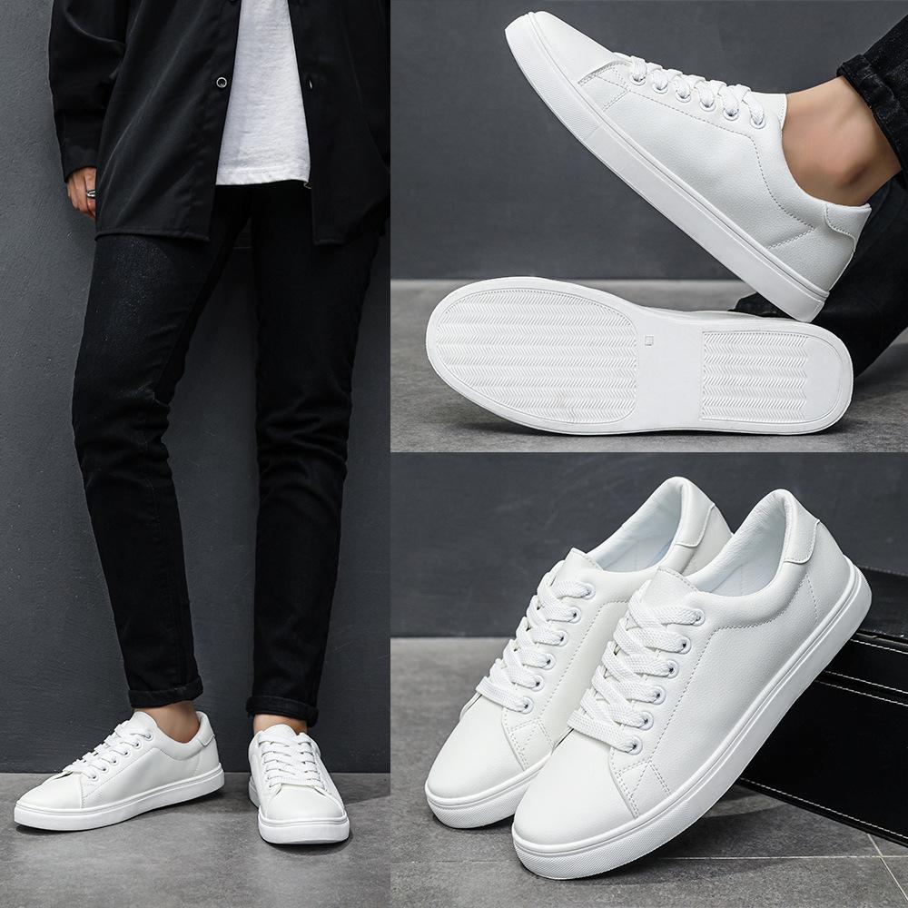 Unisex Lightweight White Sneakers for Wide Feet - Casual Flat Shoes In European & American Styles