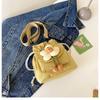 Cute Girl Crossbody Bag Casual Shoulder Bag Women Japanese Minimalist Drawstring Bucket Bag New Floral Design