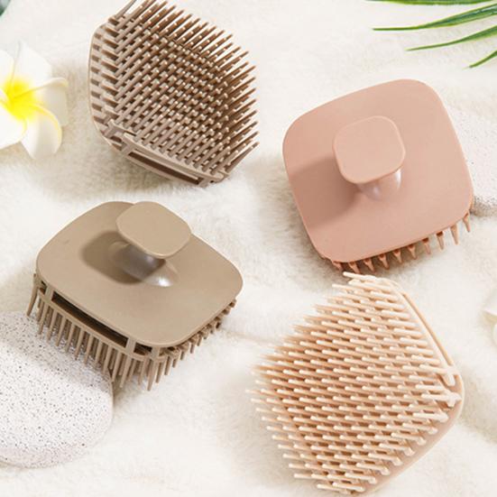 Yousheng Square Hair Scalp Massage Brush with Finger Strap Anti-Slip Hair Washing Scrubber for Deep Cleaning Exfoliating Relaxing Shower Shampoo Brush