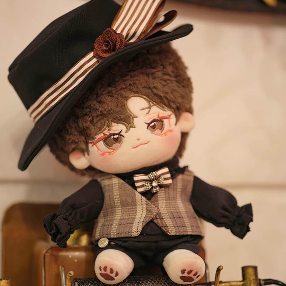niannyyhouse 20cm Plush Clothes Vintage Hat Coat Shirt Pants Vest Leather Shoes Cotton Doll Doll Accessories Dress-Up