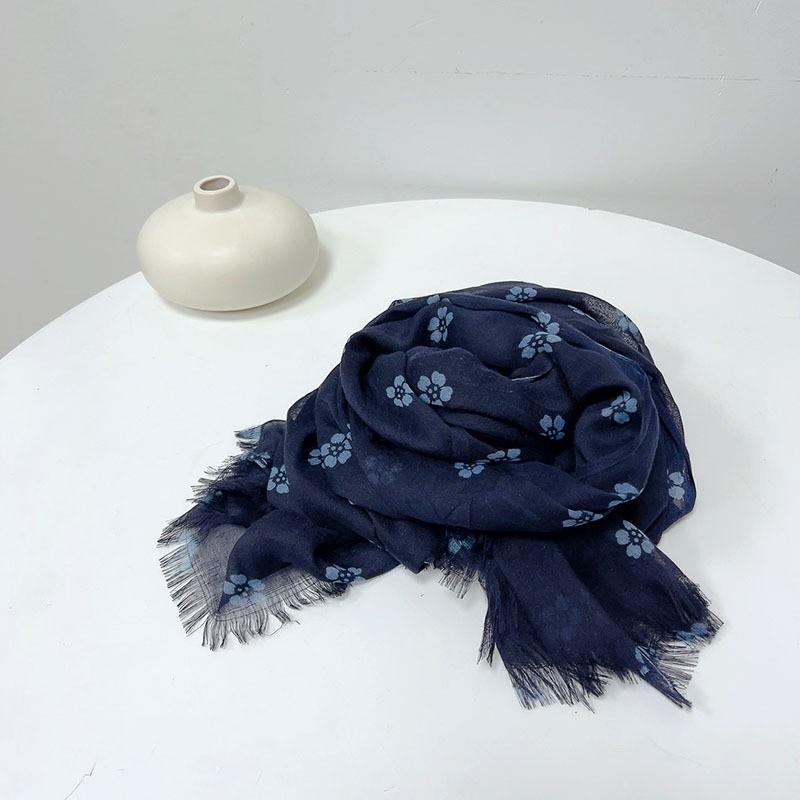 Frühling Sommer Koreanische Version Bedruckter Dünner Schal Temperament Nackenschutz Seide Damen Reise Sonnenschutz Sonnencreme Großer Schal