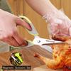 Stainless Steel Kitchen Scissors with Magnetic Scissors Cover Multi Bottle Opener Scissors Fish Scale Chicken Bones Scissors