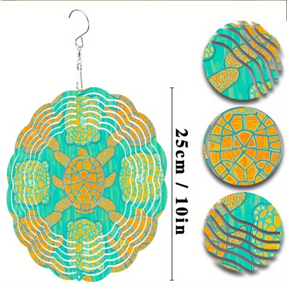 

Яркий металлический колокольчик для ветра для декора сада, балкона, с подвесным крючком 360 градусов, бирюзовый, оранжевый, желтый, круглый дизайн, художественное пространство, сезонный подарок 01A