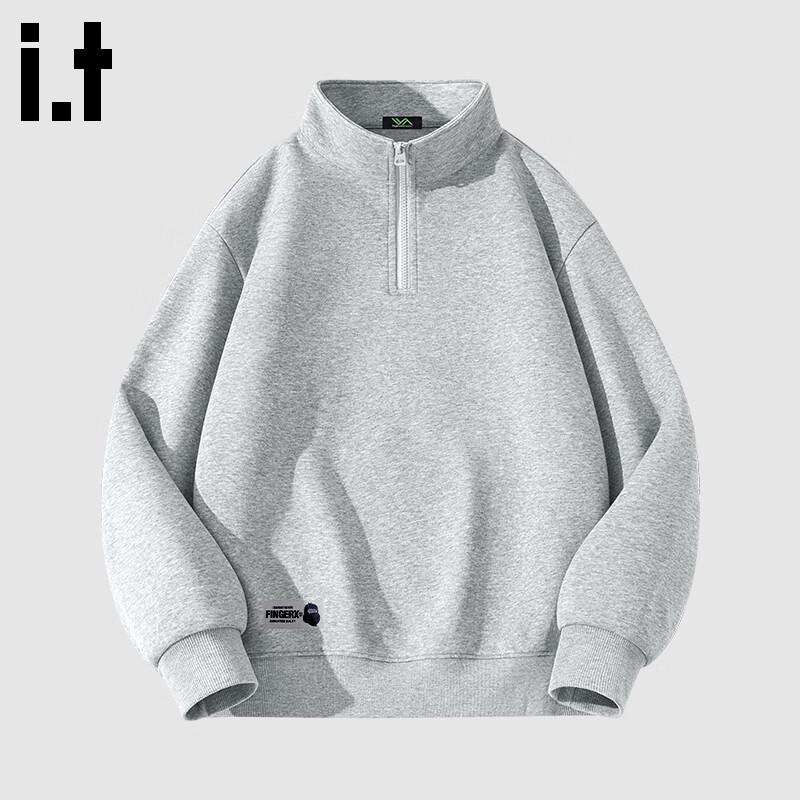 Fingercroxxit Men's Casual Half-Zip Stand-Collar Sweatshirt