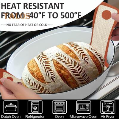 2 Pezzi Tappetino da Forno in Silicone Circolare Ovale Antiaderente Set Tappetini da Forno Riutilizzabili Facili da Pulire Resistenti alle Alte Temperature Manico Lungo Strumenti da Cucina per