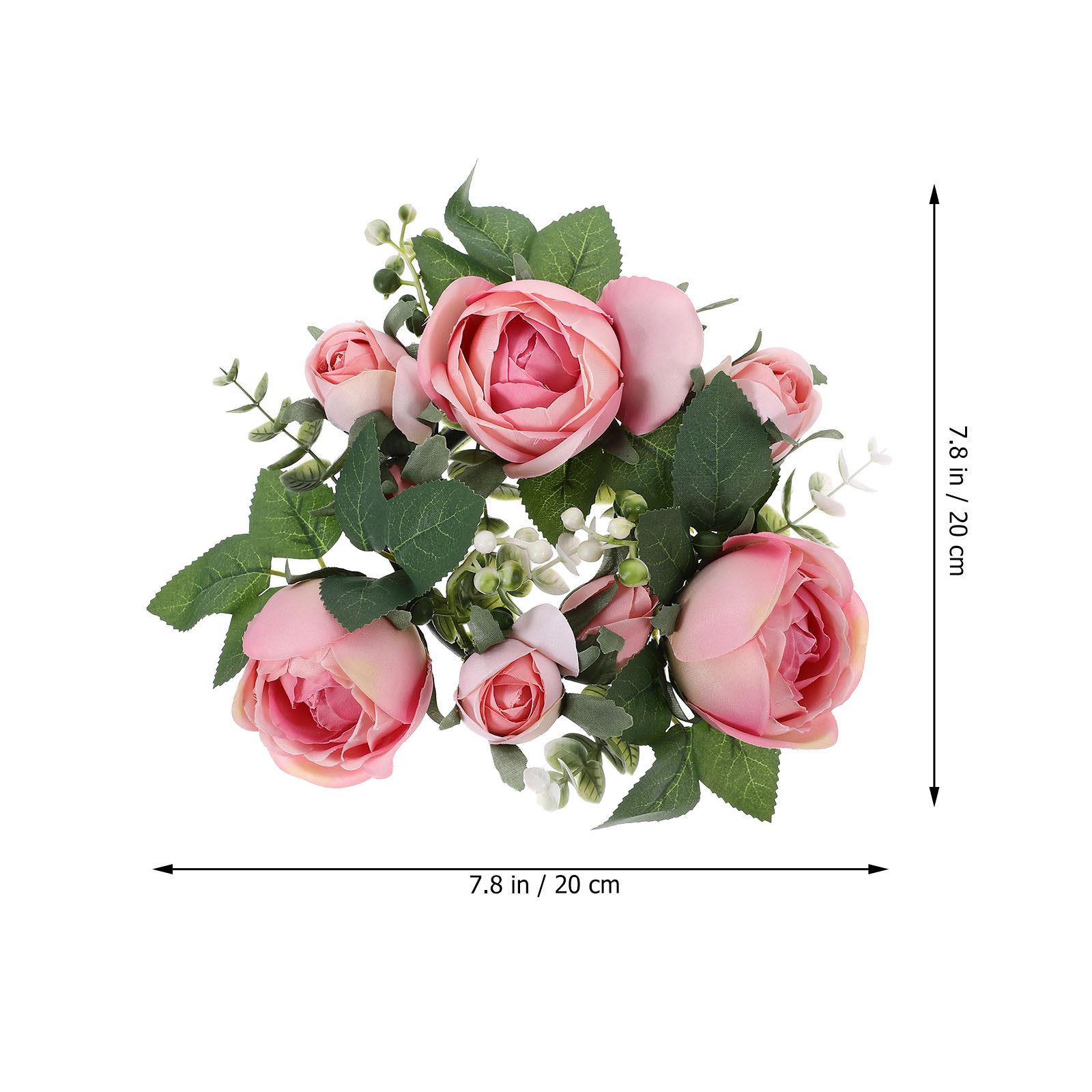 

Ring Wreath Artificial Rose Floral Decor Never Wither Easy Care Wedding Table Centerpiece Party Decoration Rings розовый