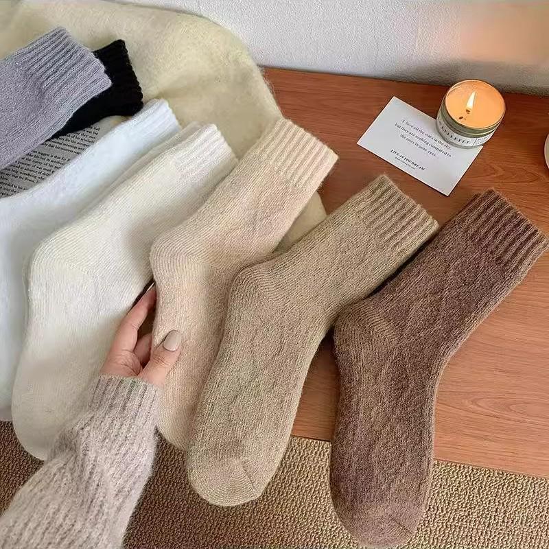 Women's Thick Plush Winter Socks: Heat-Generating, Warm Mid-Calf & Over-the-Knee Terry Cloth Socks