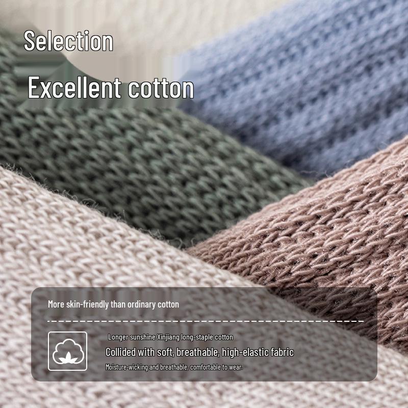 Men's Mid-Calf Cotton Socks: Sweat-Absorbent, Odor-Resistant, Antibacterial Casual and Sports Wear