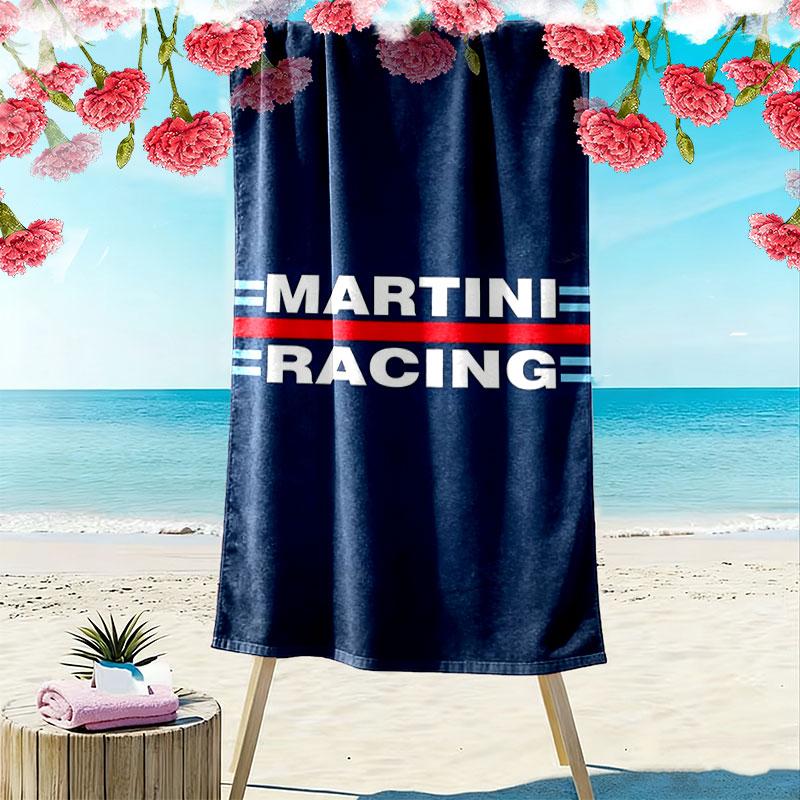 Martini Racing Print Strandtuch, Großes Weiches Schnelltrocknendes Handtuch für Strand Camping Schwimmen