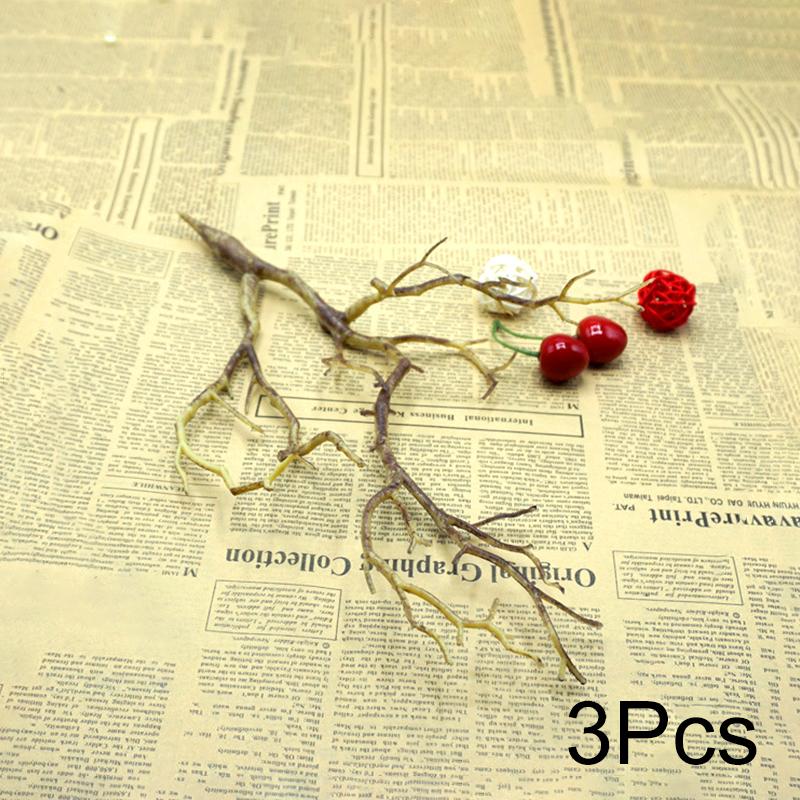 3pcs Artificial Plant Simulation Coral Branch Wedding Party Decoration DIY Accessories Small Tree Branches Christmas Decor