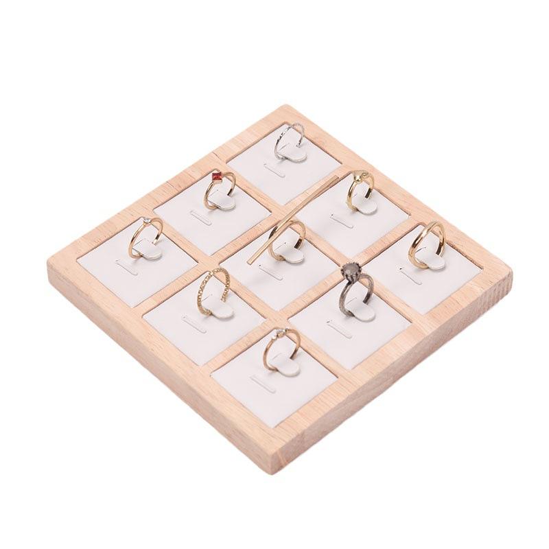 Simple Solid Wood Oak 9-digit Ring Display Tray Pendant Transfer Bead Fu  Diamond Ring Ring Pair Ring Display Holder