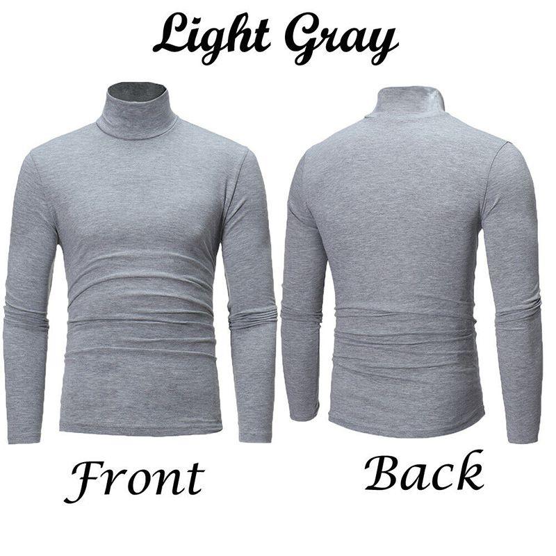 Men's Warm High Neck Solid Color Pullover Jumper Sweater For A Stylish Look