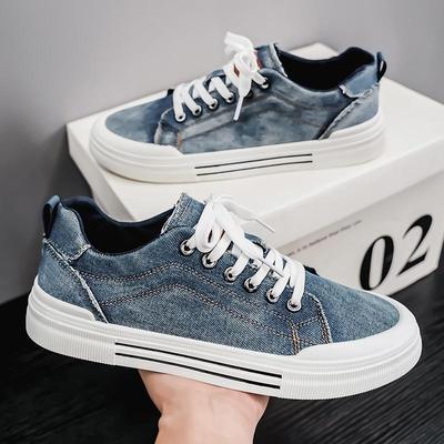 Summer Lightweight Breathable Canvas Shoes Mens Soft-Soled Casual Shoes Low-Top Flat-Soled Trendy Board Shoes Large Size 39-48
